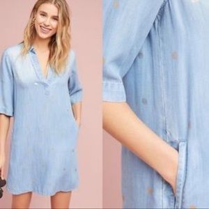 cloth & stone dotted chambray dress
